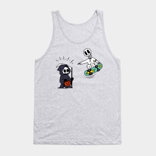 Halloween Skateboarding Skeleton Tank Top